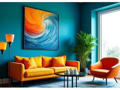 Et fargerikt og energisk rom med dristige designvalg