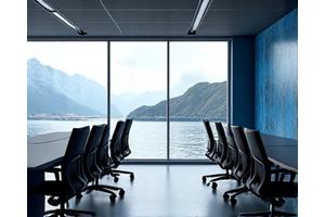 Bilde av et moderne kontorlandskap inspirert av det marine