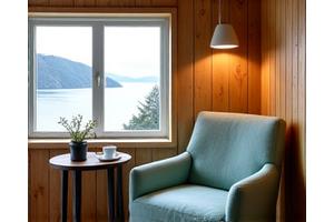 Bilde av hyttas interiør etter oppgraderingen