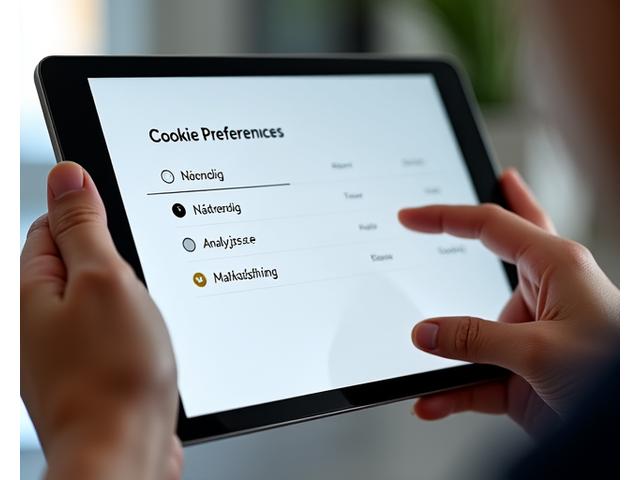 Et digitalt grensesnitt for informasjonskapselinnstillinger, med avkrysningsbokser for ulike kategorier som 'Nødvendig', 'Analyse' og 'Markedsføring'